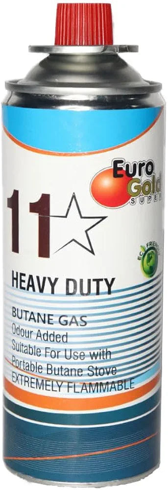 11-Star Butane Gas Canister | 225g Each can | Perfect Suitable for Camping Stove, to Refill Flame Lighters. Small Stove, Flame Torch, Welding Fuel Gas | Euro Gold Super