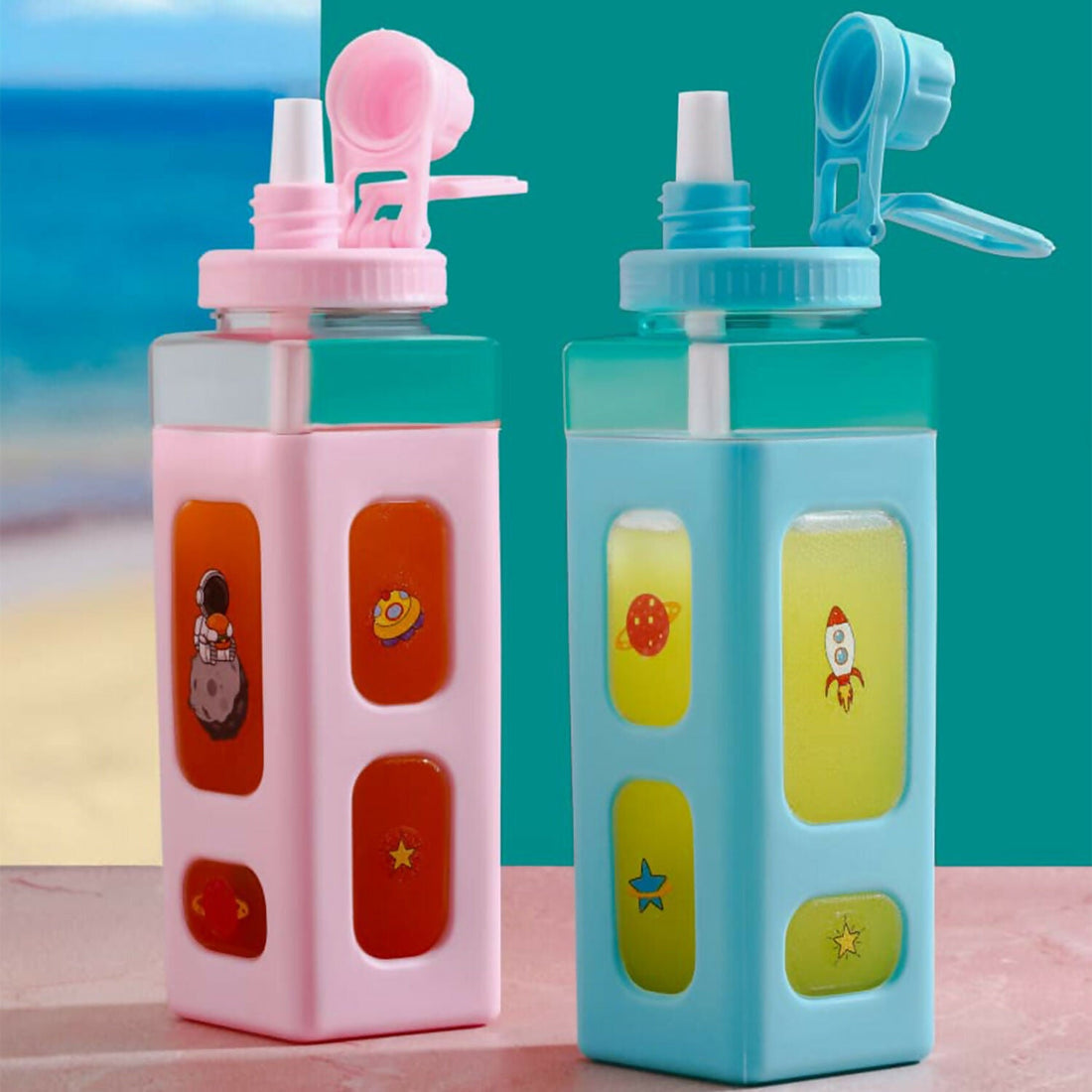 Kawaii Sipper Bottle 900ml with Removable Straw & Handle