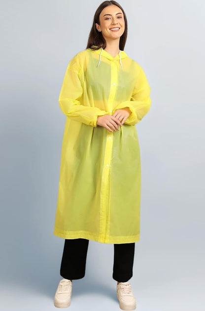 EVA Waterproof Rain Poncho with Hood – Reusable Lightweight Raincoat for Men & Women