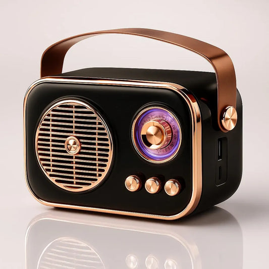 Epic Retro Bluetooth Speaker 5W – Vintage Radio Design, Type-C, 8H Battery, USB & AUX