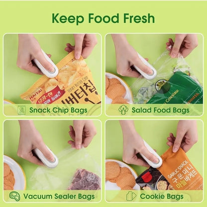 Portable Mini Packet Sealer for Food & Snacks –Rechargeable Mini Handheld Food Sealer