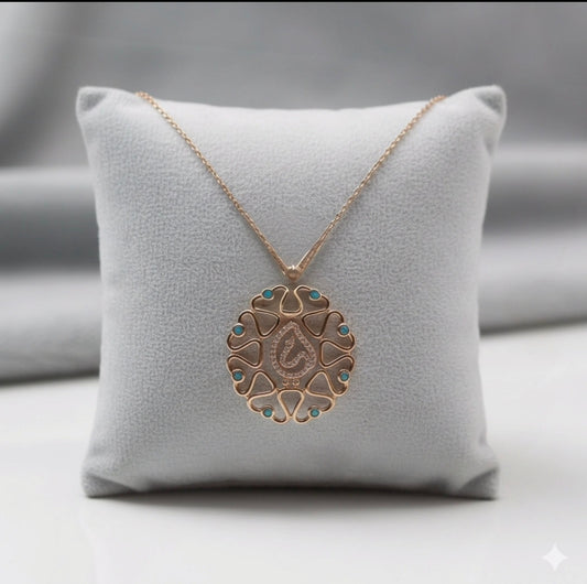 Filigree Arabic Calligraphy Pendant necklace NE004208