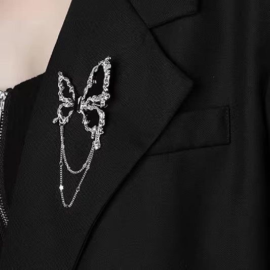 Black Memorial Black Butterfly Brooches pin S4808128