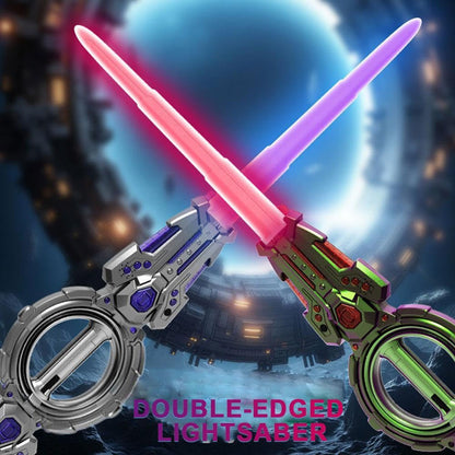Fire Spin Double-Edged Lightsaber Toy – 360° Rotating Sword with 7-Color LEDs & Sound