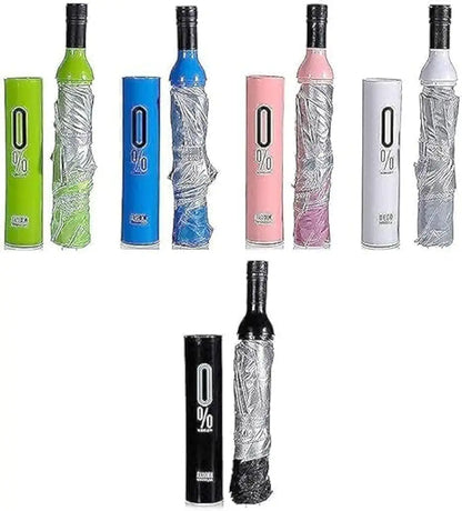Bottle Shape Portable Folding Umbrella With Bottle Cover - Double Layer, UV Protection