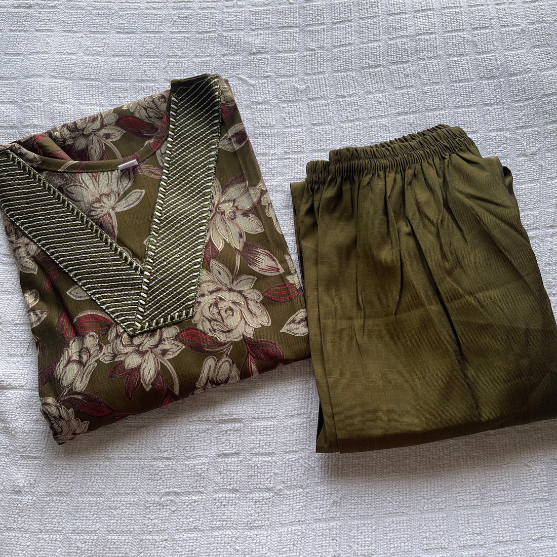 Floral Print Rayon Kurta & Palazzo Set (CS678)