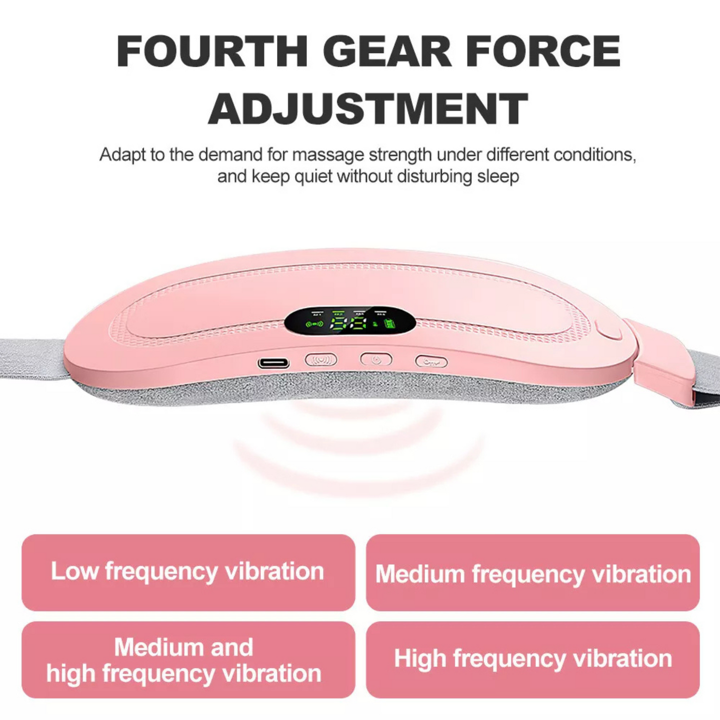 Rechargeable Electric Heating Massage Belly Wrap Belt for Cramps, Menstrual Period, Back Pain