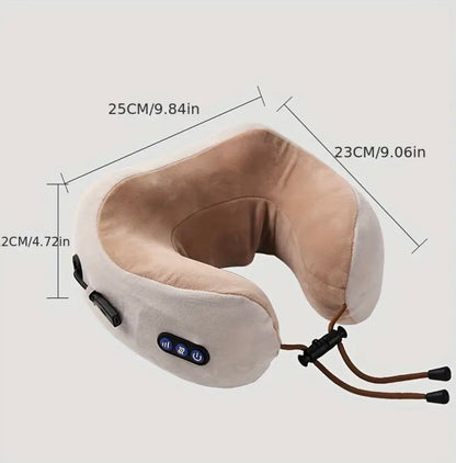 Portable U-Shaped Neck Massage Pillow | Relaxing Neck & Shoulder Massager Pillow - Simulates Hand Massage for Relaxation at Home, Office & Travel