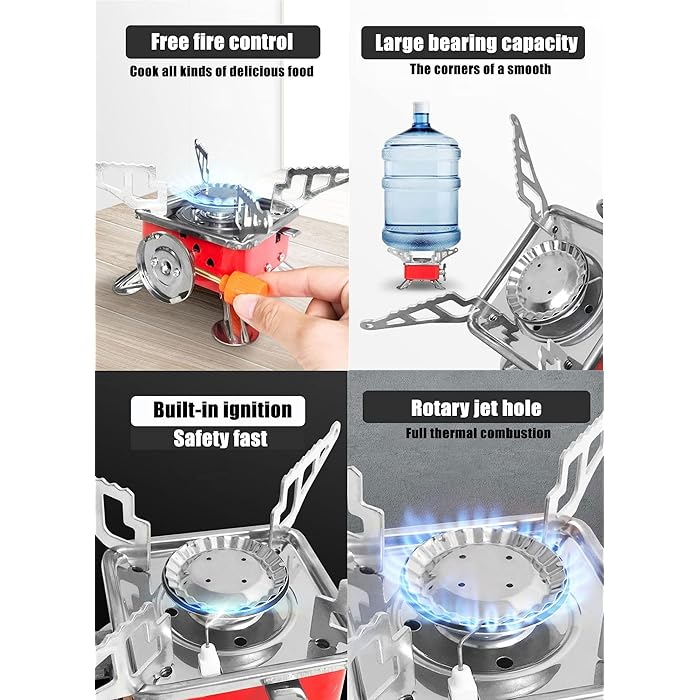 Mini Camping Gas Stove, Portable Card Type Stove With Folding Furnace