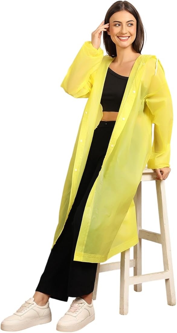 EVA Waterproof Rain Poncho with Hood – Reusable Lightweight Raincoat for Men & Women