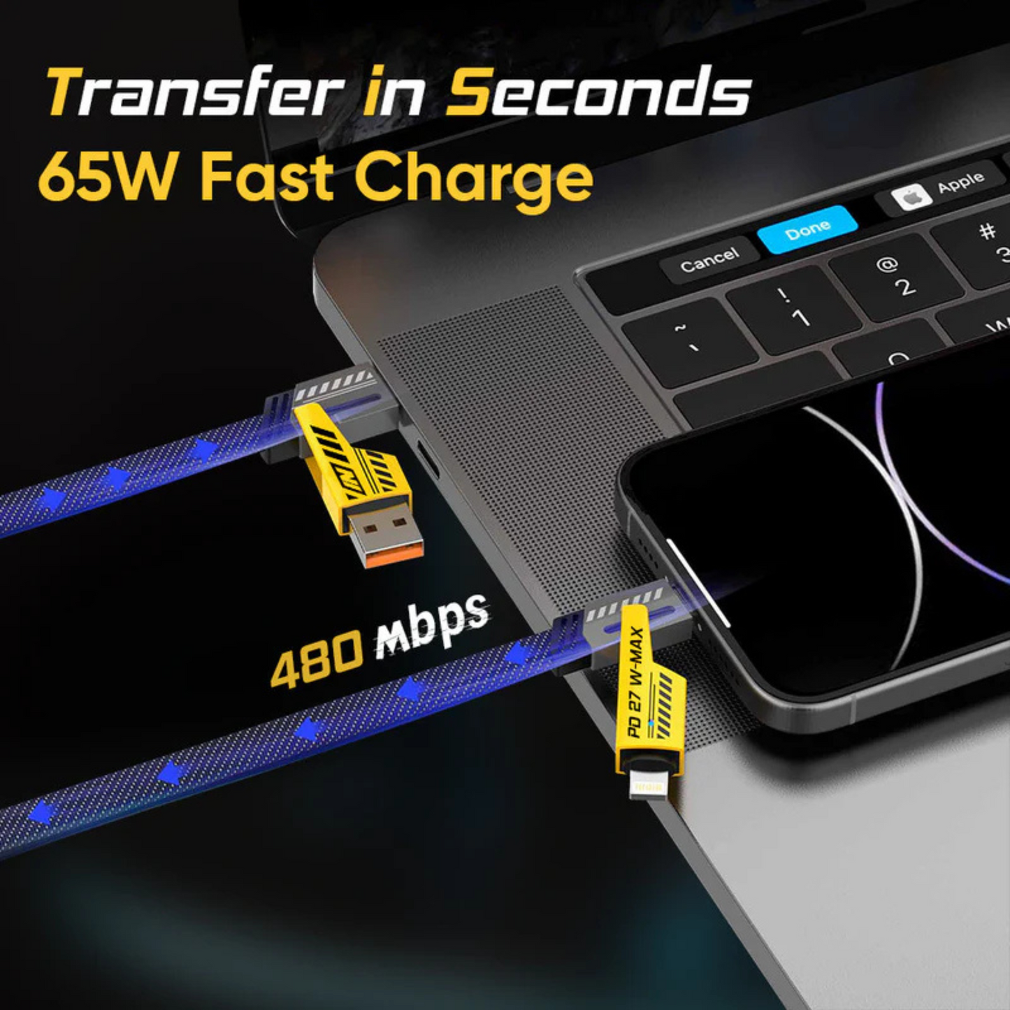 4-in-1 PD Fast Charge Cable | USB-A/Lightning/Dual Type-C