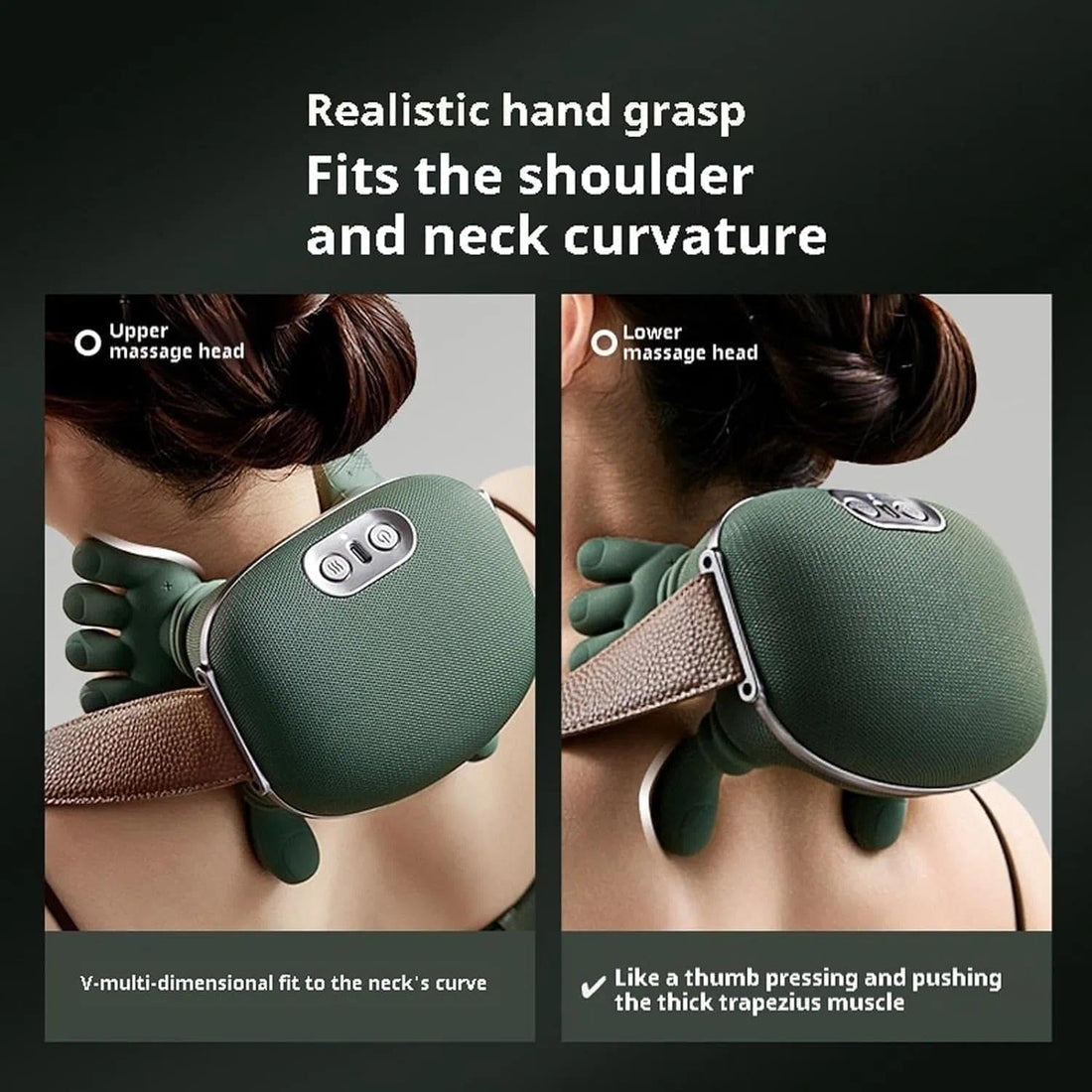 Bionic Heated Massager, Wireless Portable Neck & Back Massager