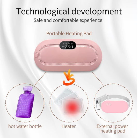 Rechargeable Electric Heating Massage Belly Wrap Belt for Cramps, Menstrual Period, Back Pain