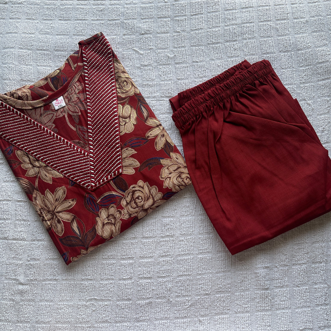 Floral Print Rayon Kurta & Palazzo Set (CS678)