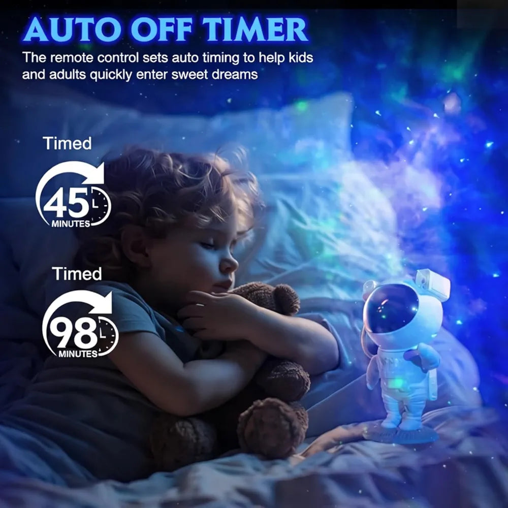 Astronaut Galaxy Projector Night Light – 360° Rotating Nebula Star Projector with Remote Control