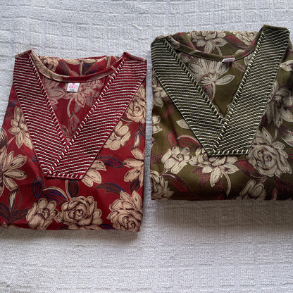 Floral Print Rayon Kurta & Palazzo Set (CS678)