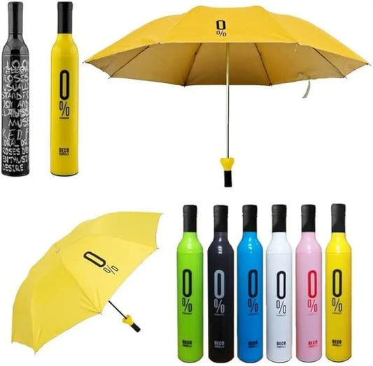 Bottle Shape Portable Folding Umbrella With Bottle Cover - Double Layer, UV Protection