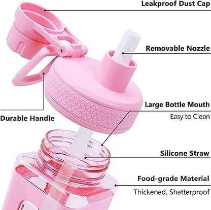 Kawaii Sipper Bottle 900ml with Removable Straw & Handle