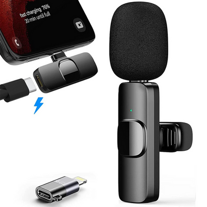 K8 Wireless Clip-on Microphone Mini Portable Single Mic with Receiver
