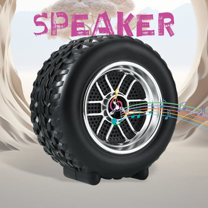 Tyre-Shaped Portable Bluetooth Speaker with LED Lights