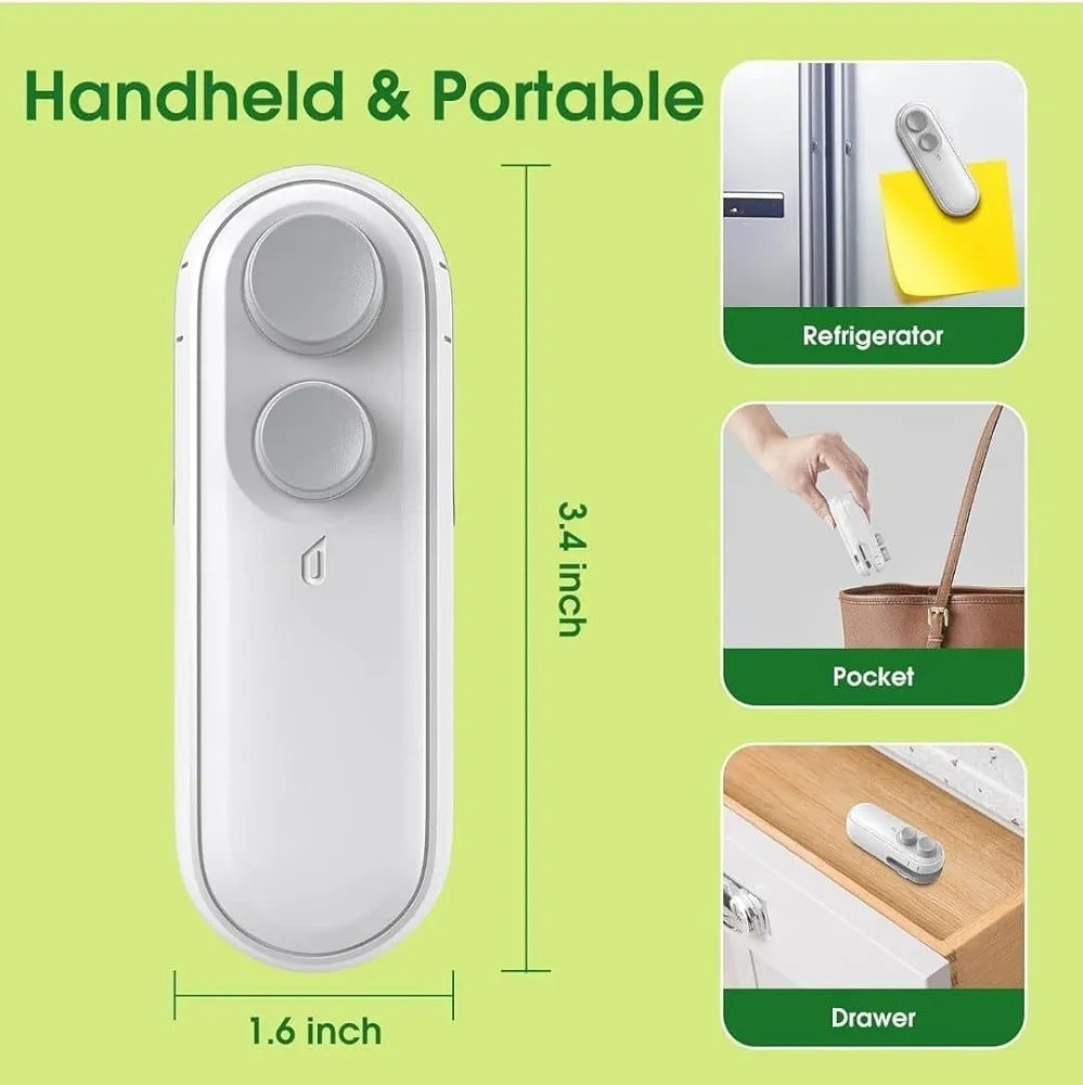 Portable Mini Packet Sealer for Food & Snacks –Rechargeable Mini Handheld Food Sealer