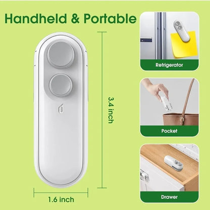 Portable Mini Packet Sealer for Food & Snacks –Rechargeable Mini Handheld Food Sealer