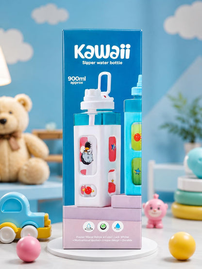 Kawaii Sipper Bottle 900ml with Removable Straw & Handle