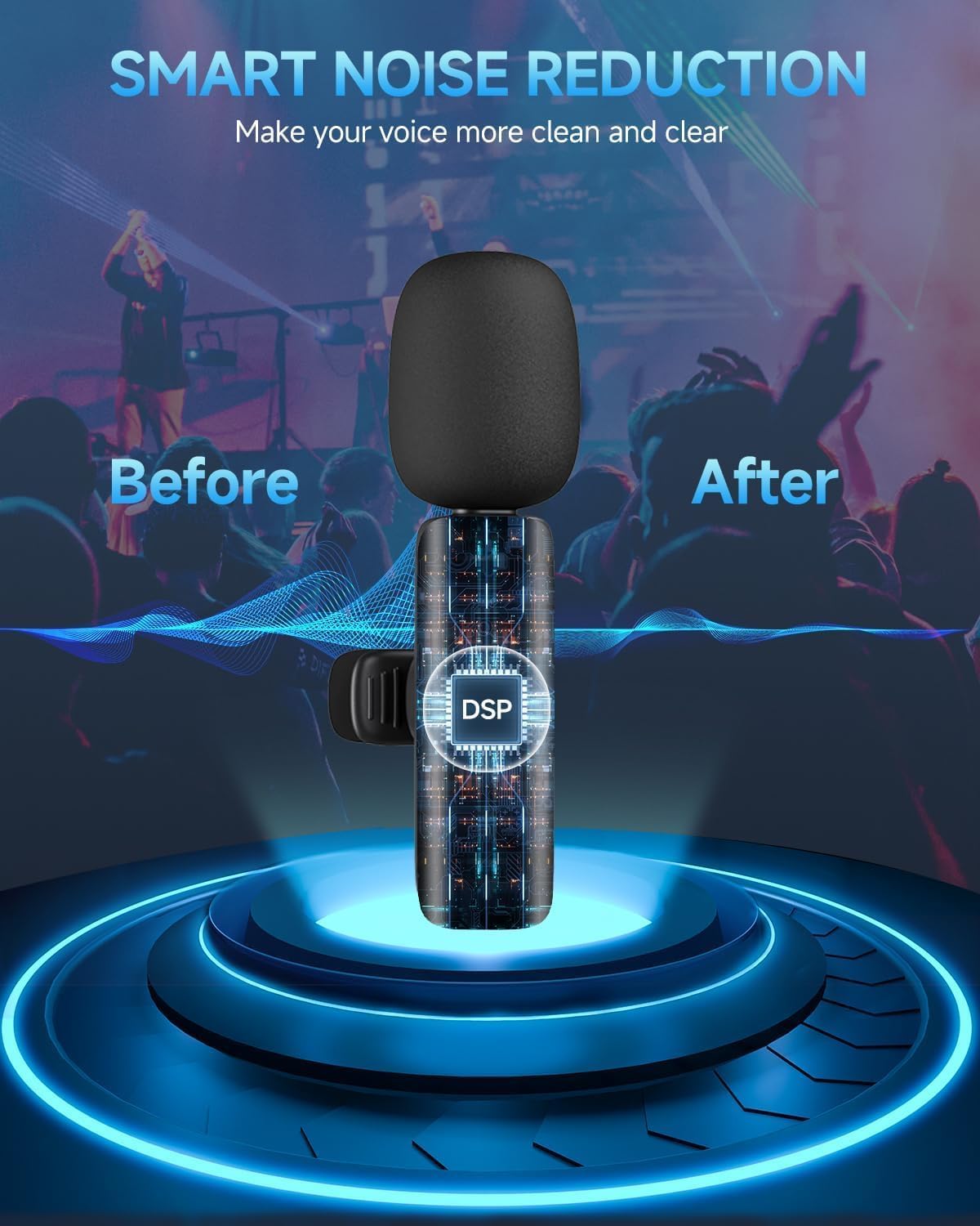 K8 Wireless Clip-on Microphone Mini Portable Single Mic with Receiver