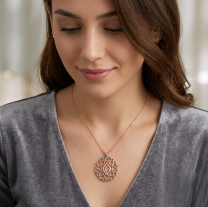 Filigree Arabic Calligraphy Pendant necklace NE004208