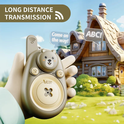 Cartoon Bear Walkie-Talkies (Set of 2) – Handheld Intercom 300 Meters Communication Distance Toy Outdoor Indoor