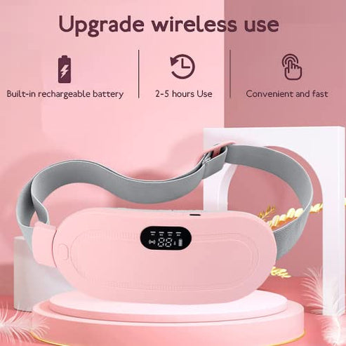 Rechargeable Electric Heating Massage Belly Wrap Belt for Cramps, Menstrual Period, Back Pain