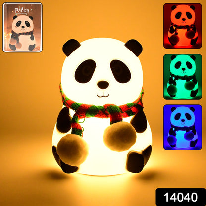 Cute Panda LED Bedside Night Light – 7-Color Touch Control