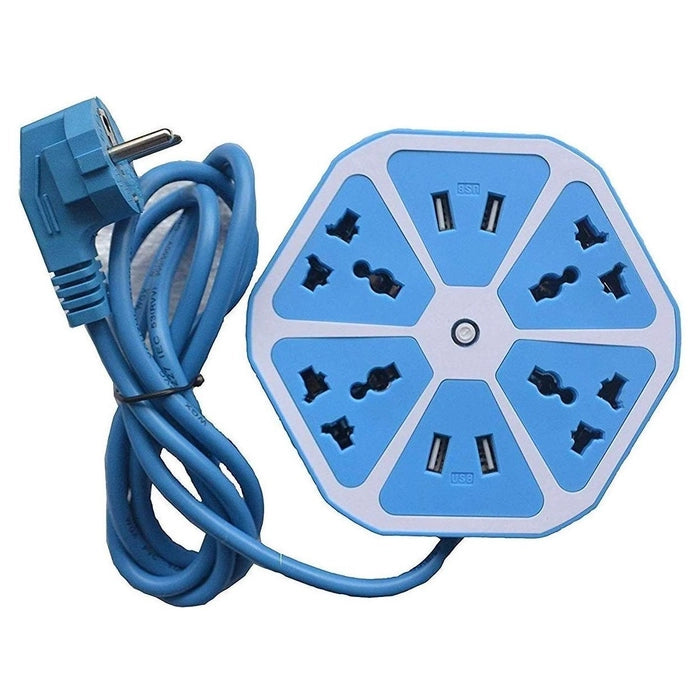 Hexagon Electrical Extension Cord Power Socket with 4-Outlet with 4-USB