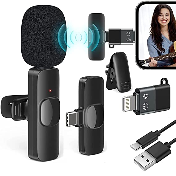 K8 Wireless Clip-on Microphone Mini Portable Single Mic with Receiver