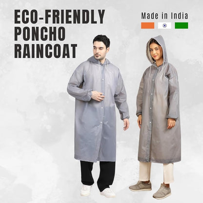 EVA Waterproof Rain Poncho with Hood – Reusable Lightweight Raincoat for Men & Women