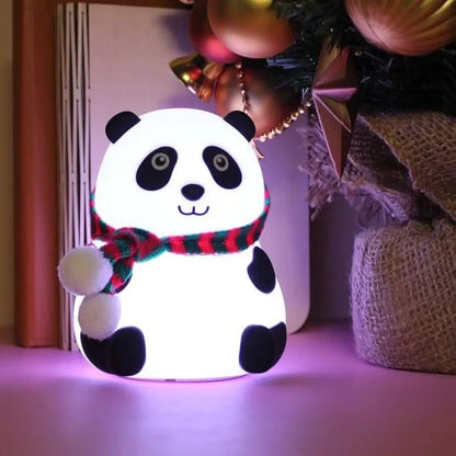 Cute Panda LED Bedside Night Light – 7-Color Touch Control