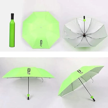 Bottle Shape Portable Folding Umbrella With Bottle Cover - Double Layer, UV Protection