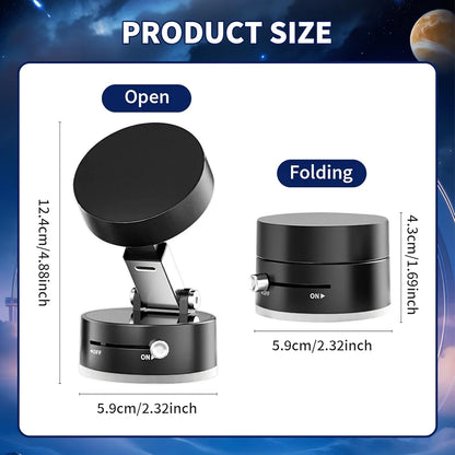 Multifunctional Vacuum Magnetic Phone Holder – Foldable Portable 360° Rotating Stand for Car, Mirror & Gym