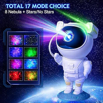 Astronaut Galaxy Projector Night Light – 360° Rotating Nebula Star Projector with Remote Control