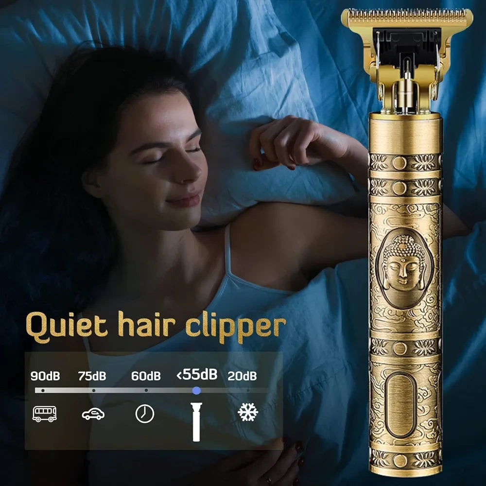 Cordless Rechargeable Hair & Beard Metal Trimmer for Men – Precision Body Grooming Clipper for Home & Salon