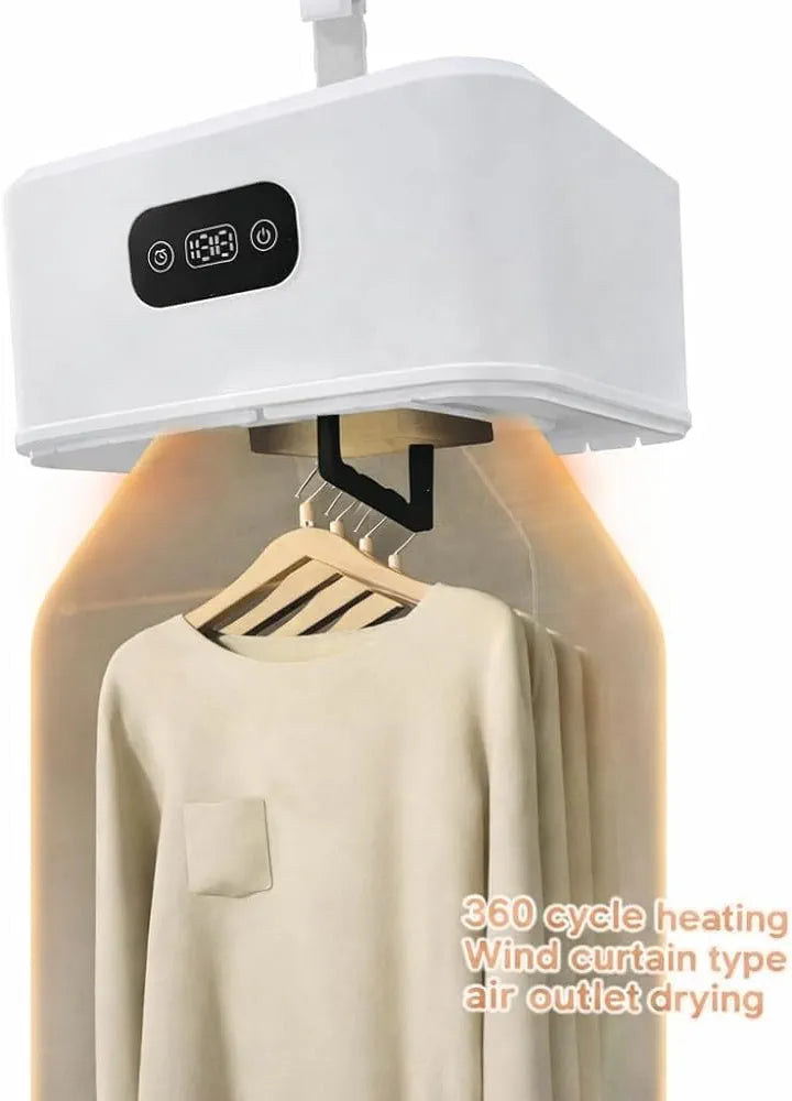 Portable Electric Clothes Dryer with Timer – Fast Drying Foldable Mini Garment Dryer Heater with Hook for Travel, Home & Hostel