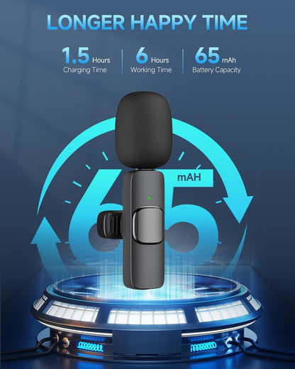 K8 Wireless Clip-on Microphone Mini Portable Single Mic with Receiver