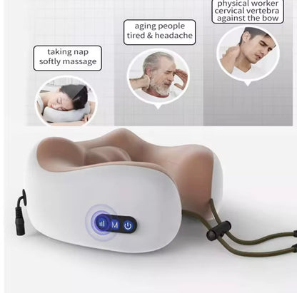 Portable U-Shaped Neck Massage Pillow | Relaxing Neck & Shoulder Massager Pillow - Simulates Hand Massage for Relaxation at Home, Office & Travel