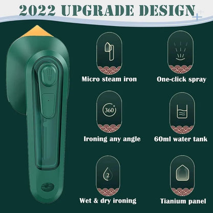 Portable Travel Garment Steamer & Mini Iron – Handheld Dry & Wet Clothes Iron for Outing & Home