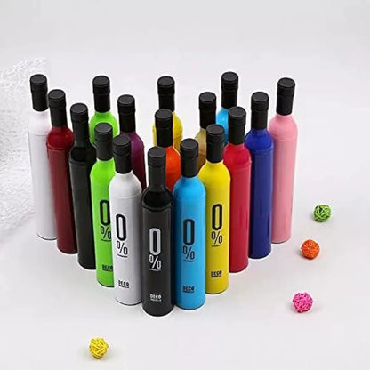 Bottle Shape Portable Folding Umbrella With Bottle Cover - Double Layer, UV Protection