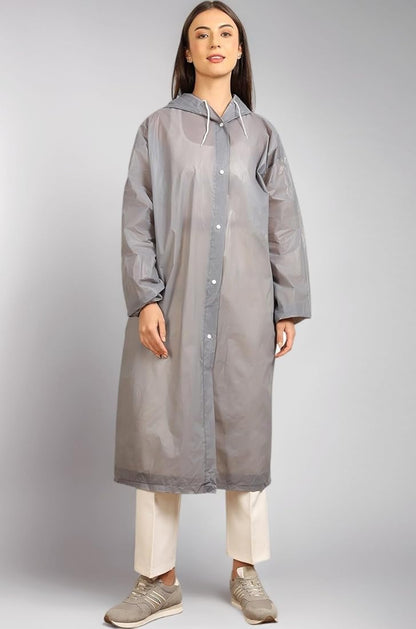 EVA Waterproof Rain Poncho with Hood – Reusable Lightweight Raincoat for Men & Women