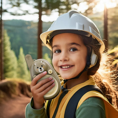 Cartoon Bear Walkie-Talkies (Set of 2) – Handheld Intercom 300 Meters Communication Distance Toy Outdoor Indoor
