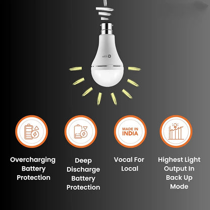 Altroz Rechargeable Emergency Inverter LED Bulb 12W