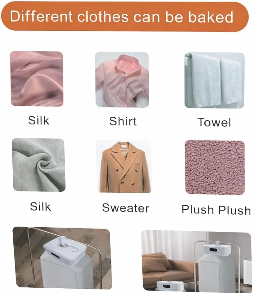 Portable Electric Clothes Dryer with Timer – Fast Drying Foldable Mini Garment Dryer Heater with Hook for Travel, Home & Hostel