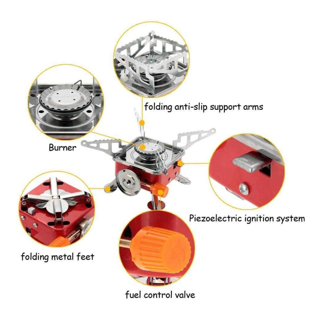 Mini Camping Gas Stove, Portable Card Type Stove With Folding Furnace